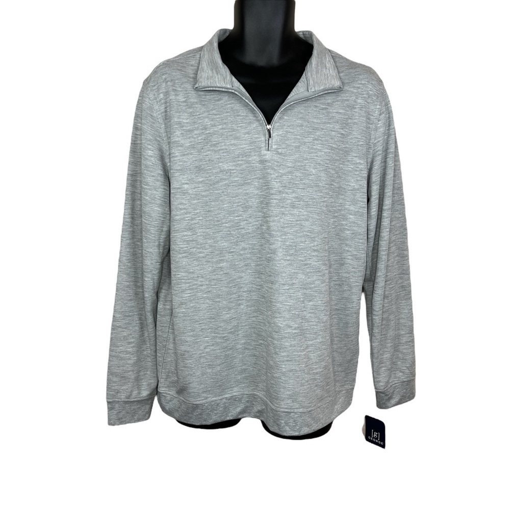 NEW George Medium Light Grey Jacket Pullover Long Sleeve Activewear Athletic